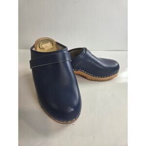 HagaToffeln - Clog Classic Blue Vegetable Tanned  Leather Size 39